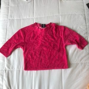 Bright Pink Terry Cloth Bodysuit